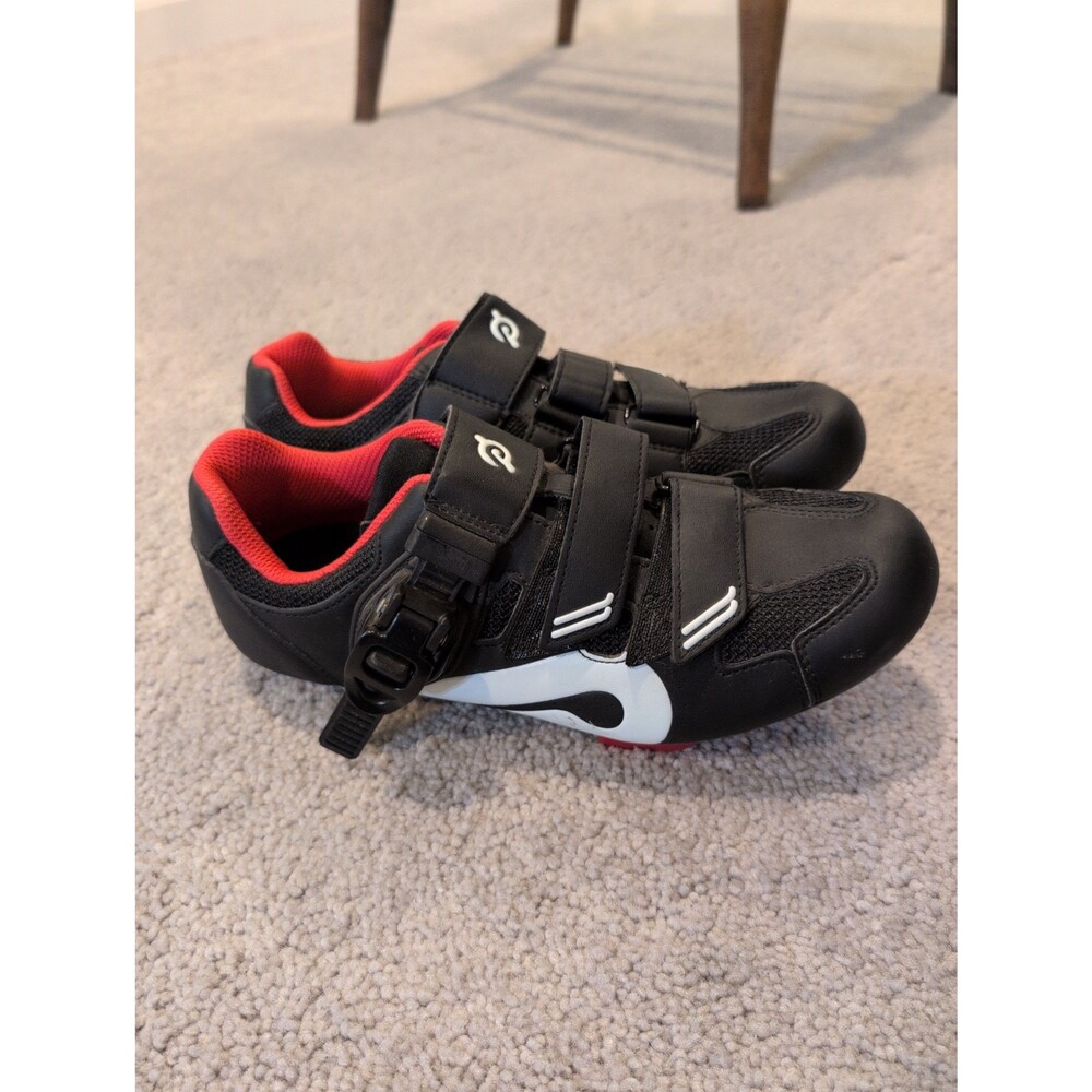 Peloton Black and Red Women's Cycling Shoes